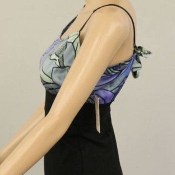 Free People Abstract Spaghetti Strap Mini Dress XS Vintage - Picture 6 of 8